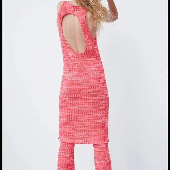NWT Zara Sleeveless Open Back Knit Dress Sz M - Picture 3 of 7
